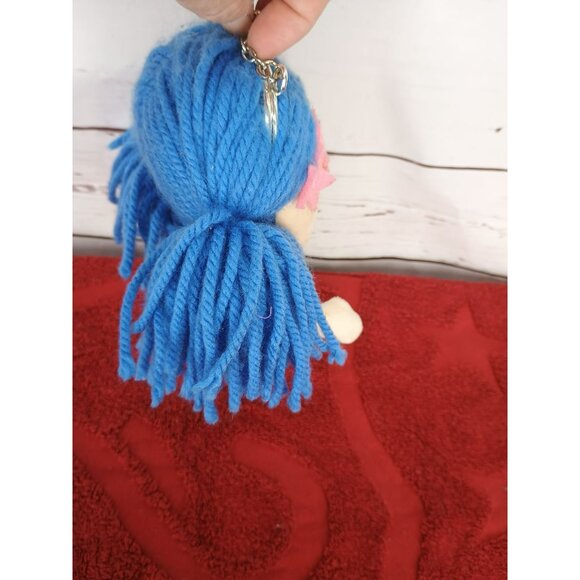 Blue Yarn Hair Mermaid Plush Coin Purse With Glittery Tail - Picture 4 of 4
